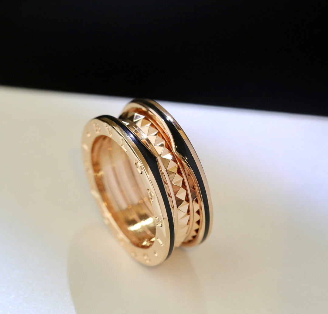 Bvlgari ZERO 1 GOLD BLACK CERAMIC RING