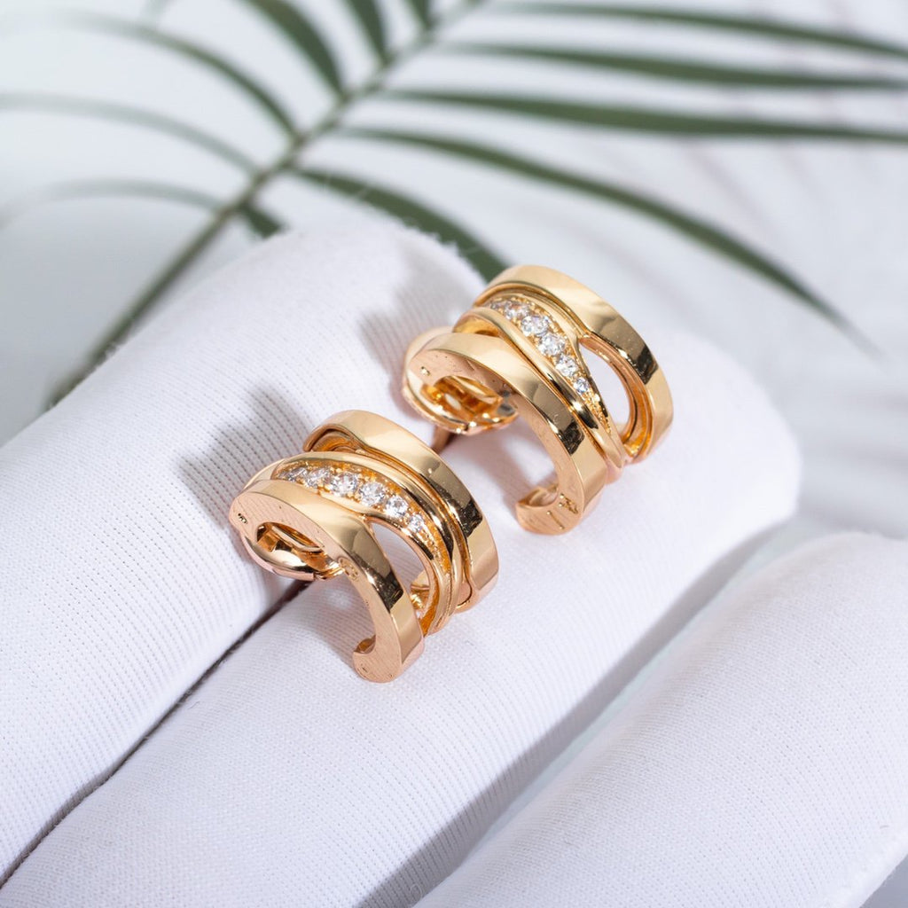 Bvlgari ZERO 1 PINK GOLD DIAMONDS EARRINGS