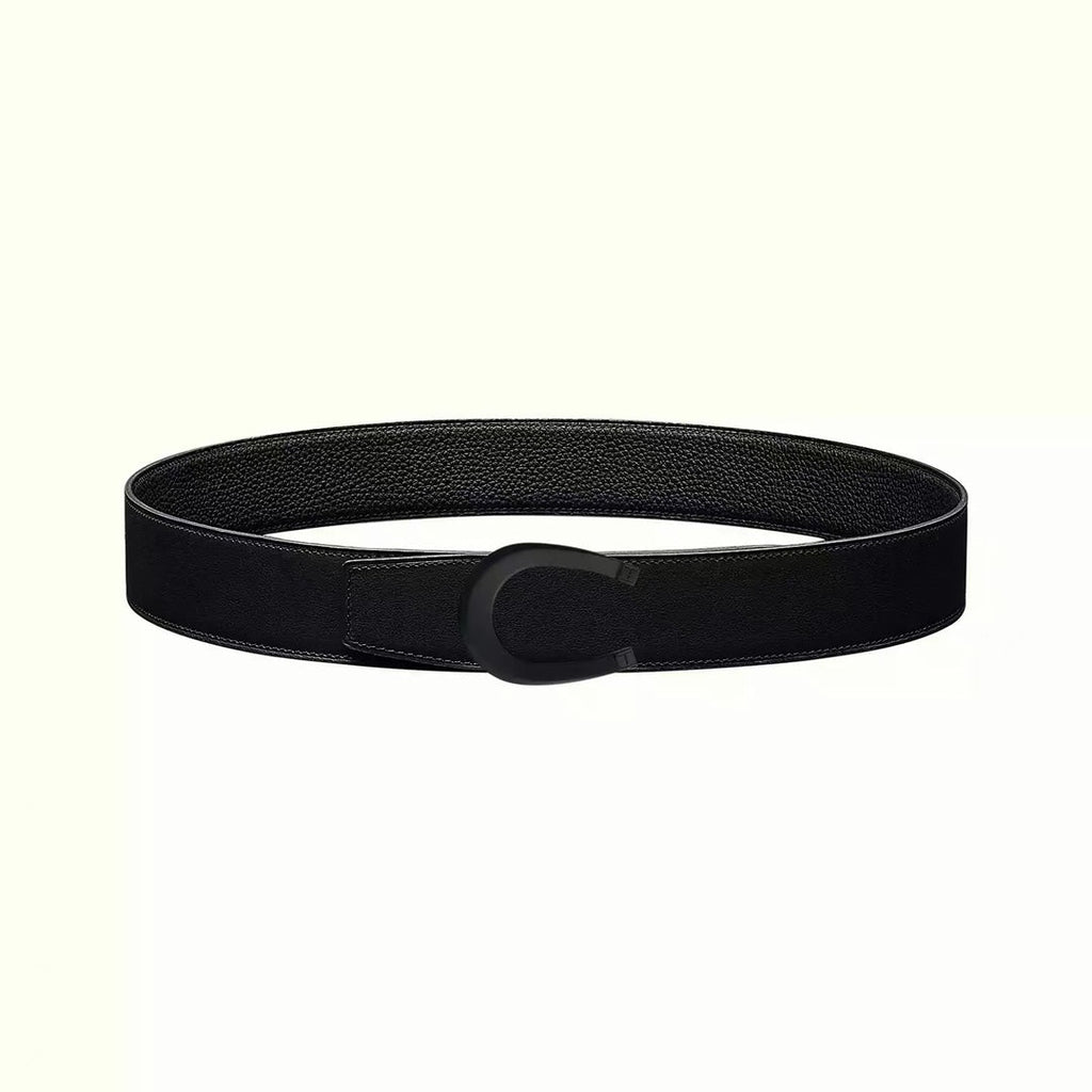 HERMES LUCK BELT BUCKLE & REVERSIBLE BLACK LEATHER STRAP 38MM