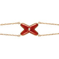 JEUX BRACELET CARNELIAN PINK GOLD 1 DIAMOND