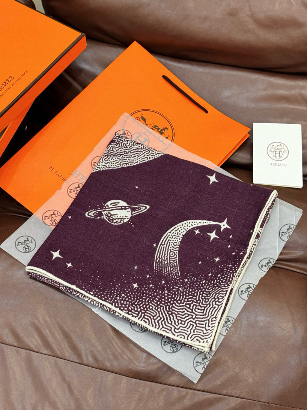 HERMES HERMES 25S SCARF 140 IN SILK CASERE 987419