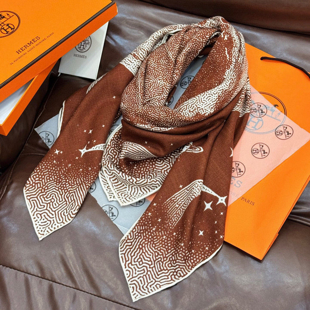 HERMES HERMES 25S SCARF 140 IN SILK CASERE 987420