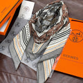 HERMES HERMES 25S SCARF 140 IN SILK CASERE 991678