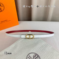 HERMES MAILLON H BELT BUCKLE & REVERSIBLE WHITE LEATHER STRAP 13 MM GOLD HARDWARE