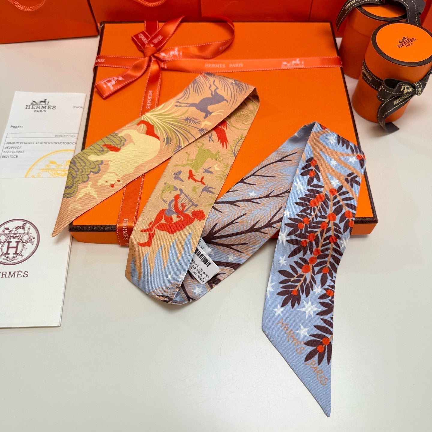 HERMES HERMES 25S SILK NECKERCHIEF 86 IN SILK 714350