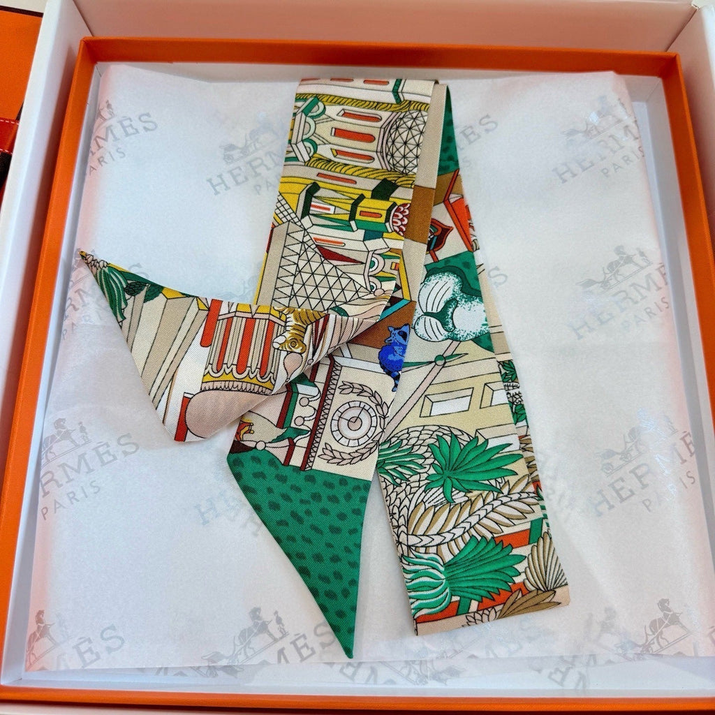HERMES HERMES 25S NECKERCHIEF 86 IN SILK 989358