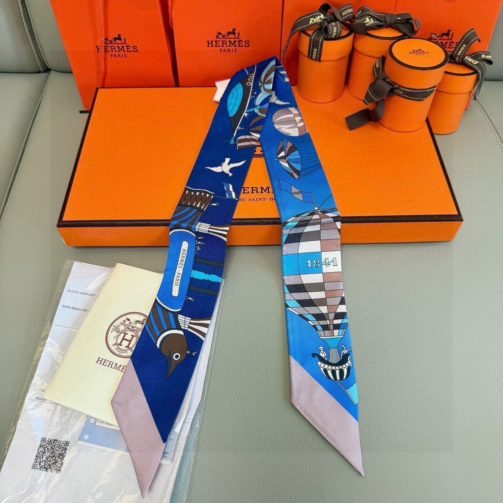HERMES HERMES 25S NECKERCHIEF 86 IN SILK 991544