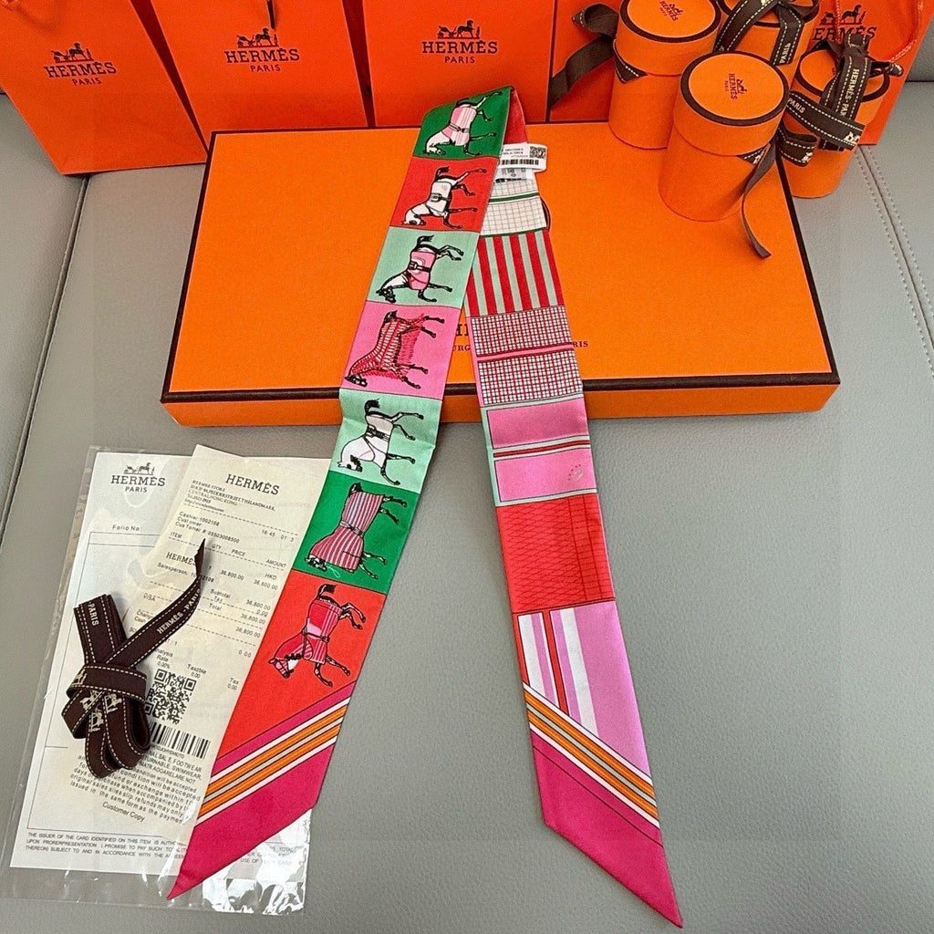 HERMES HERMES 25S NECKERCHIEF 86 IN SILK 991551
