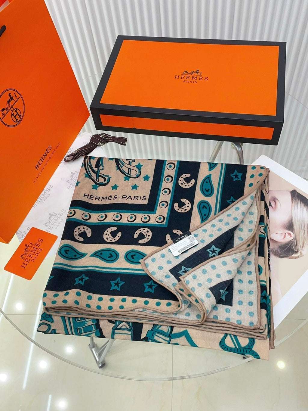 HERMES SCARF 135 CM COLORFUL 388153