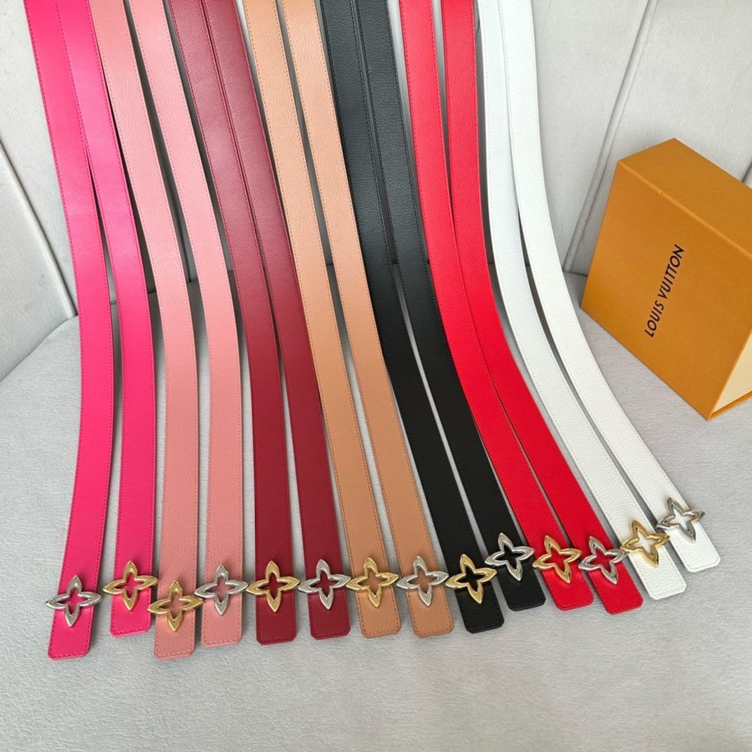 LOUIS VUITTON LV MINI FLOWERGRAM 30MM REVERSIBLE BELT IN BLOOD RED CALFSKIN SILVER HARDWARE