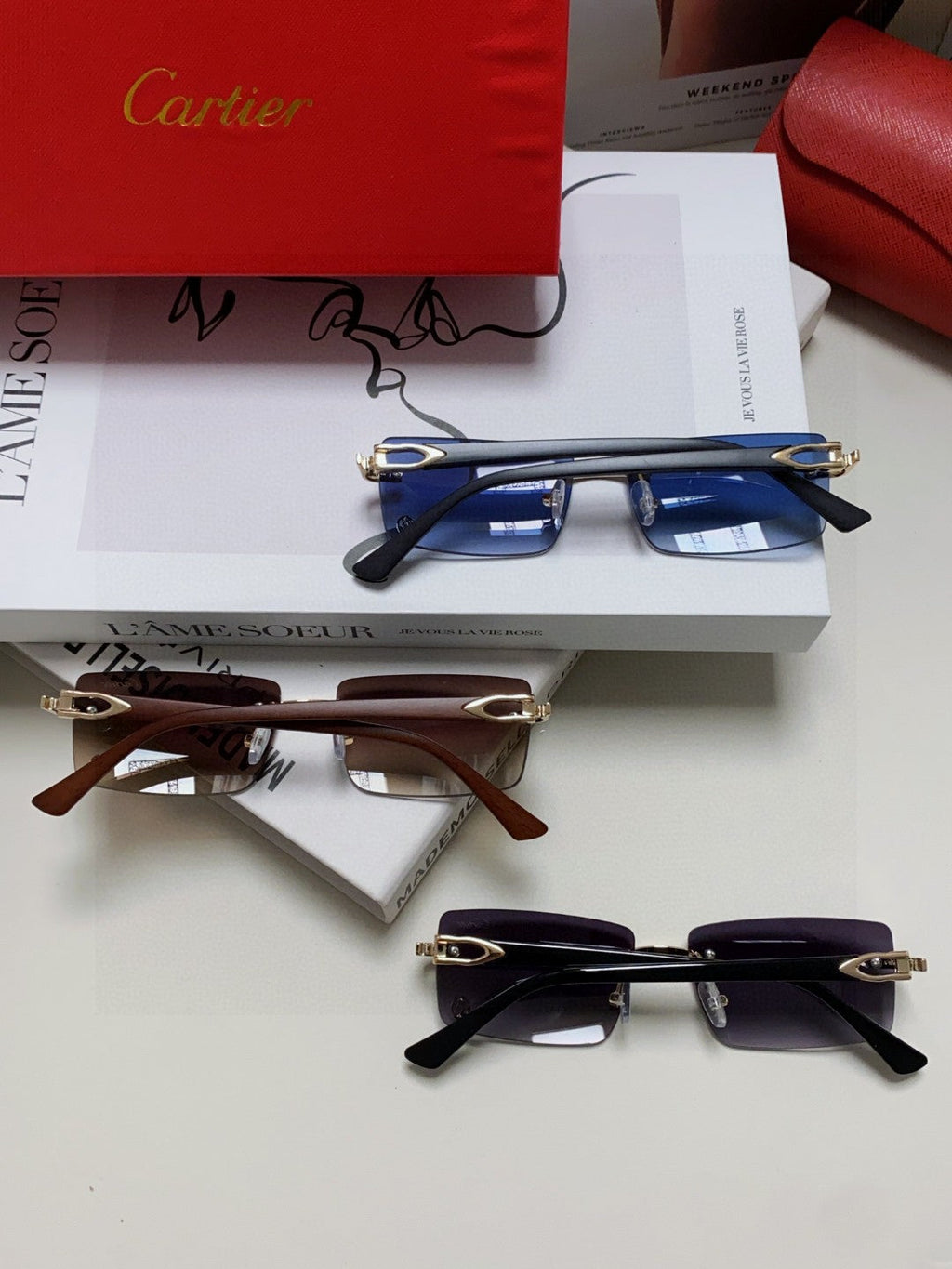 C DE RECTANGULAR FRAME SUNGLASSES 555890 IN METAL AND ACETATE