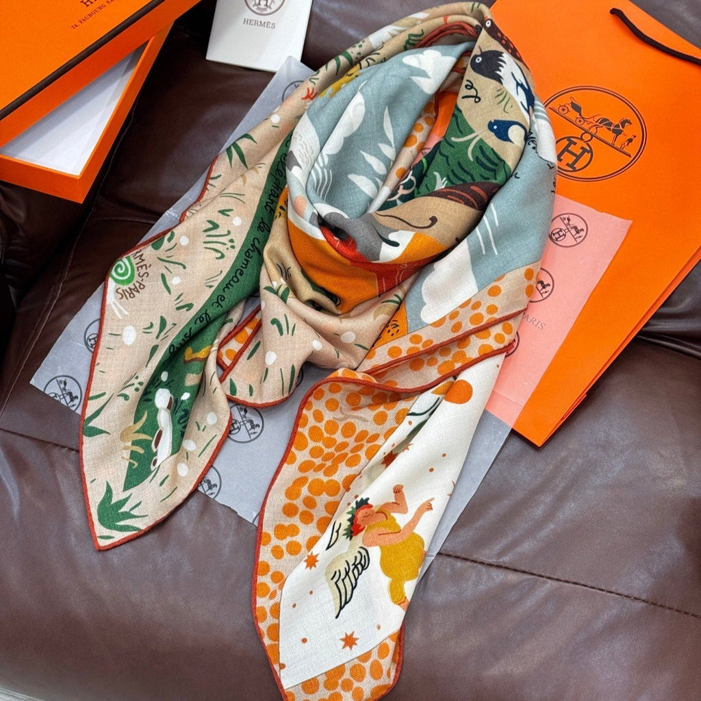 HERMES HERMES 25S SCARF 140 IN SILK 733915