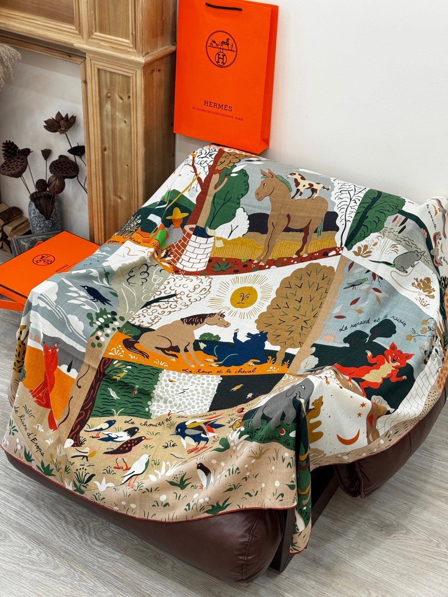 HERMES HERMES 25S SCARF 140 IN SILK 733915