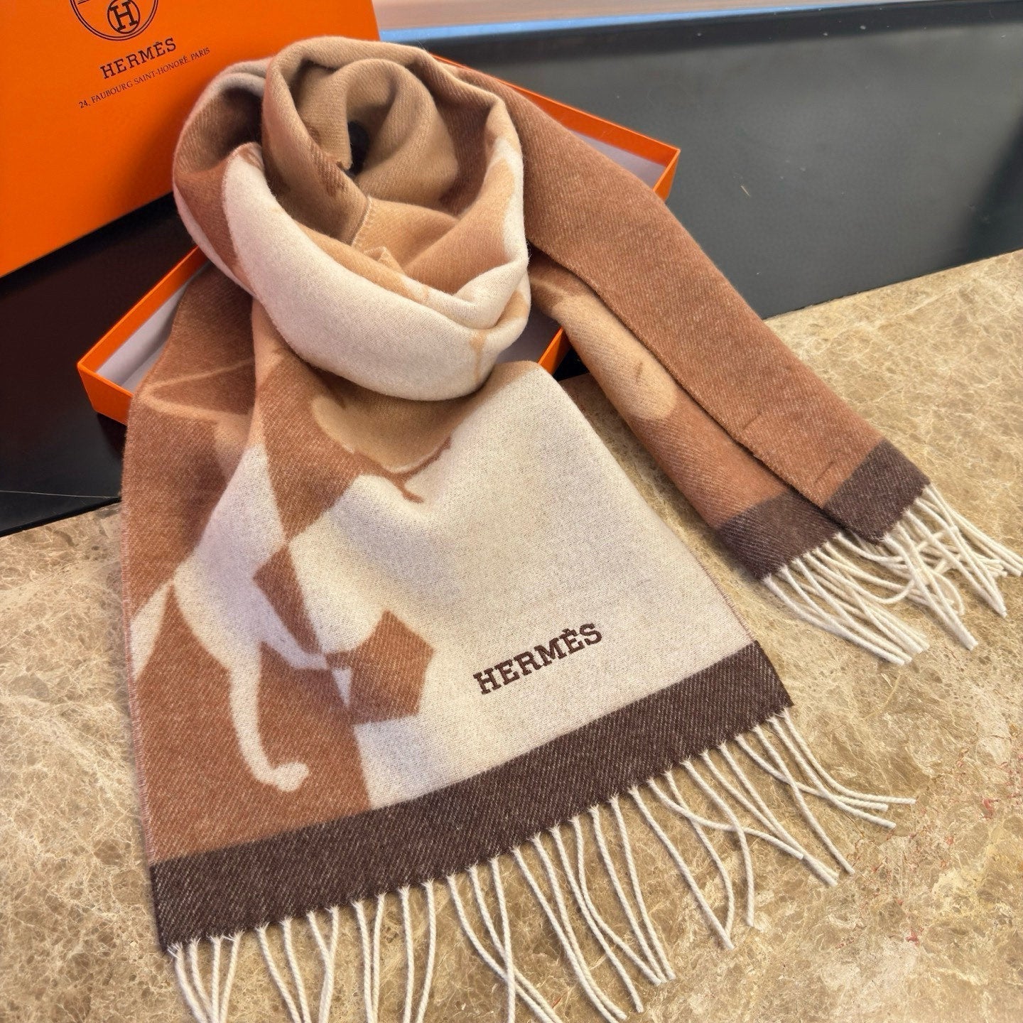 HERMES HERMES 25S SCARF 170 IN CASERE 854667